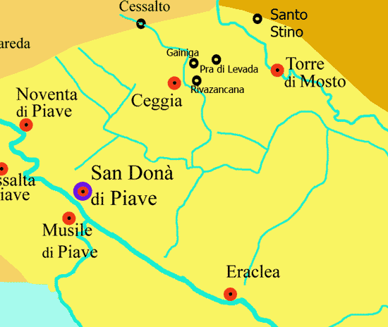 mappa del territorio del Basso Piave