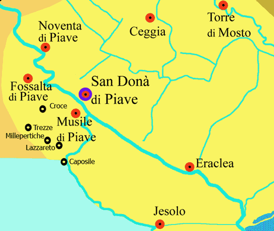 mappa del territorio del Basso Piave